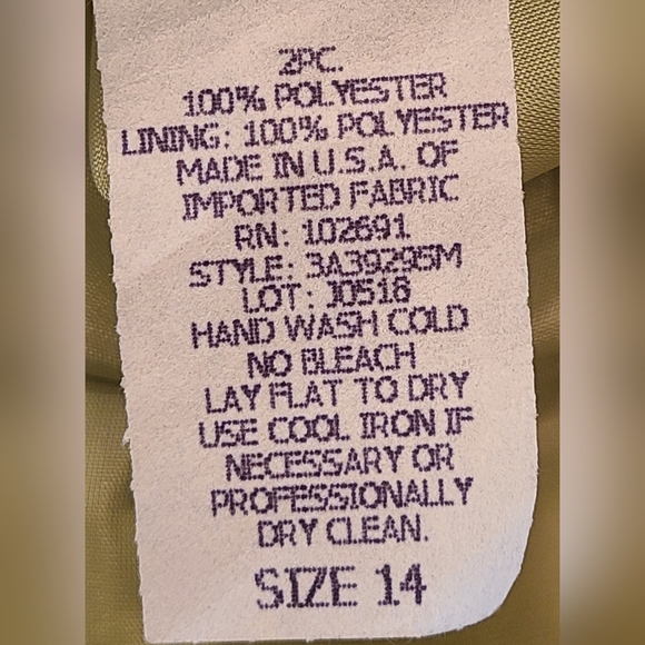 NWT Donna Ricco size 14 lime green 2 piece top & skirt - Picture 13 of 15